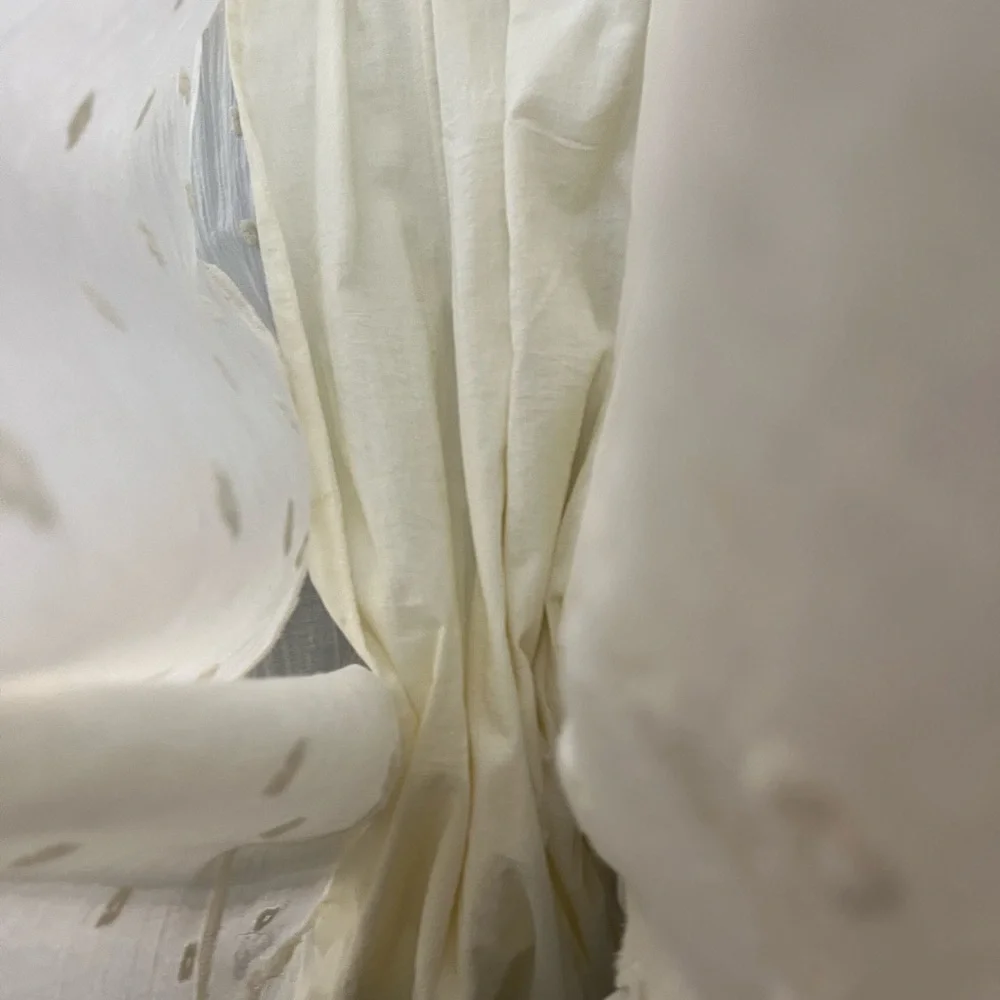 LOVE STITCH IVORY CREAM EMBROIDERED FLUTTER SLEEVE MAXI DRESS SIZE SMALL - Picture 14 of 16